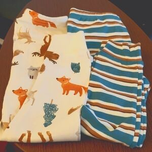 Carter's Just One You 2 Pairs of Pajama Pants -Blue Striped & Wild Animals 2T